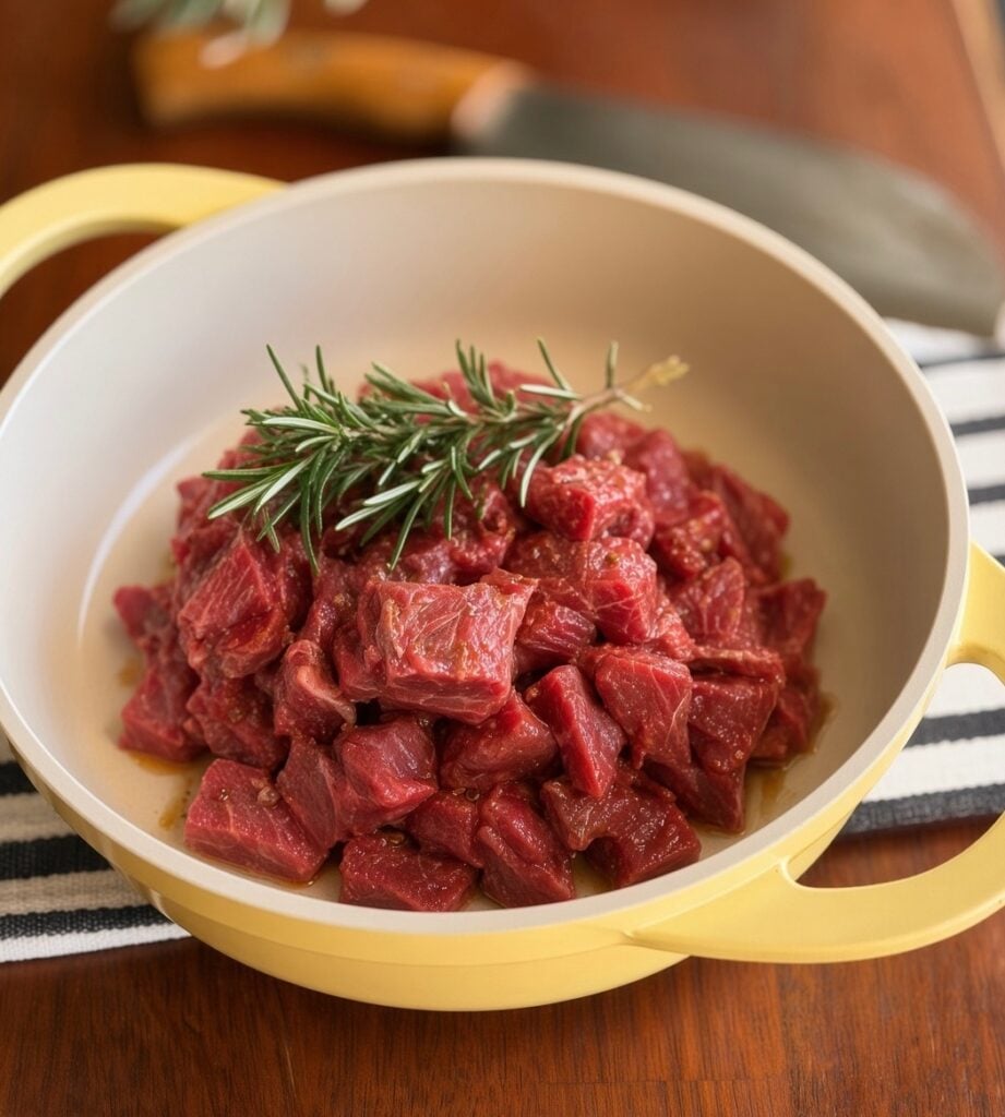 diced lamb