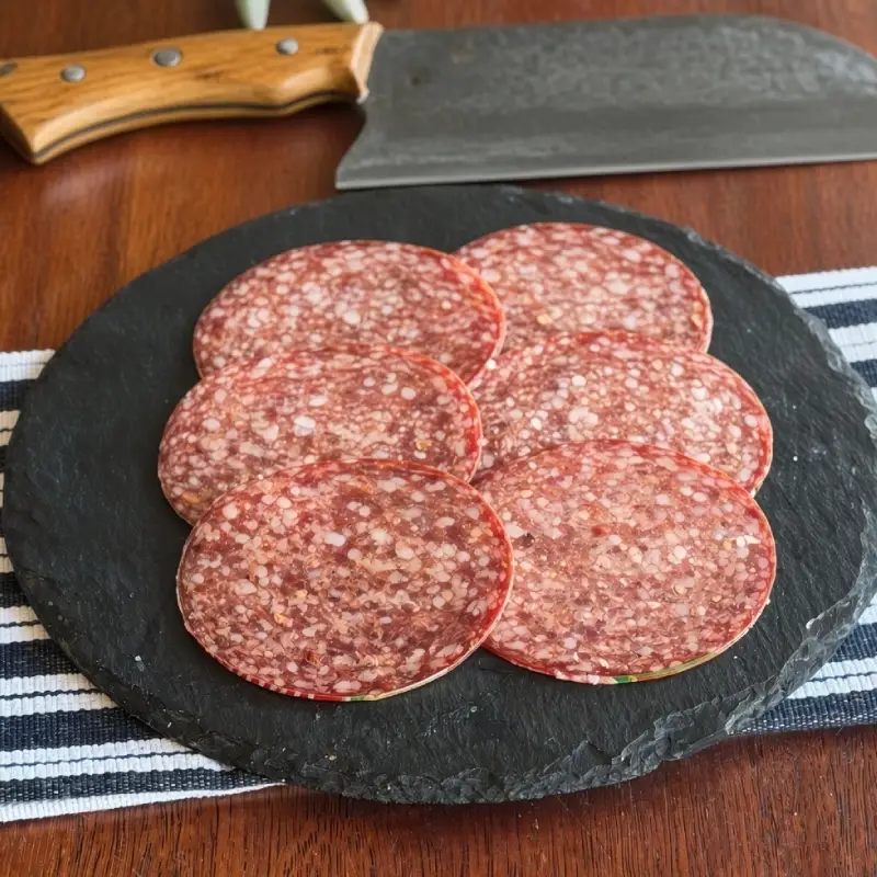 sliced hot spanish salami
