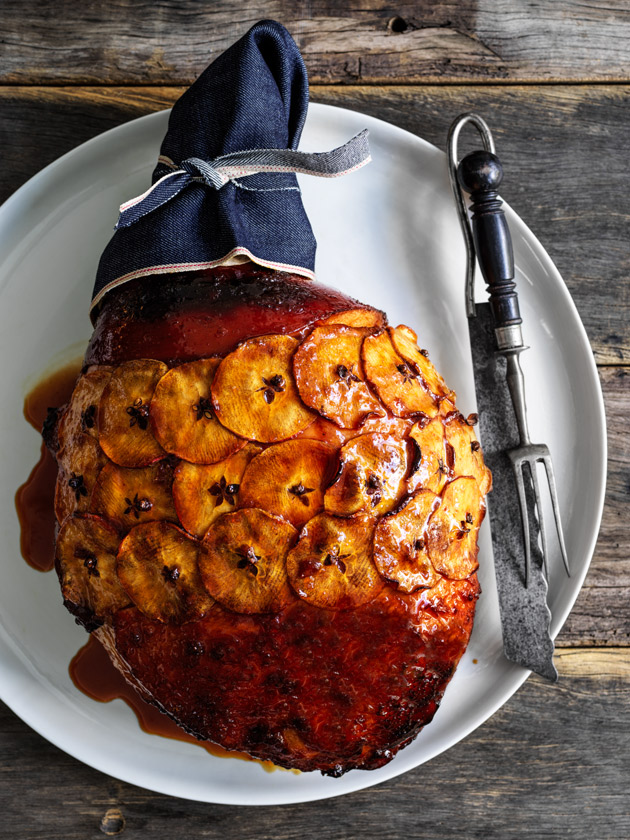 apple maple and miso glazed ham