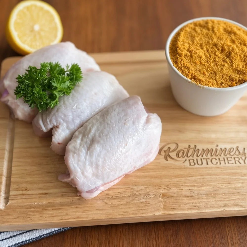 chicken cutlets in macadamia satay